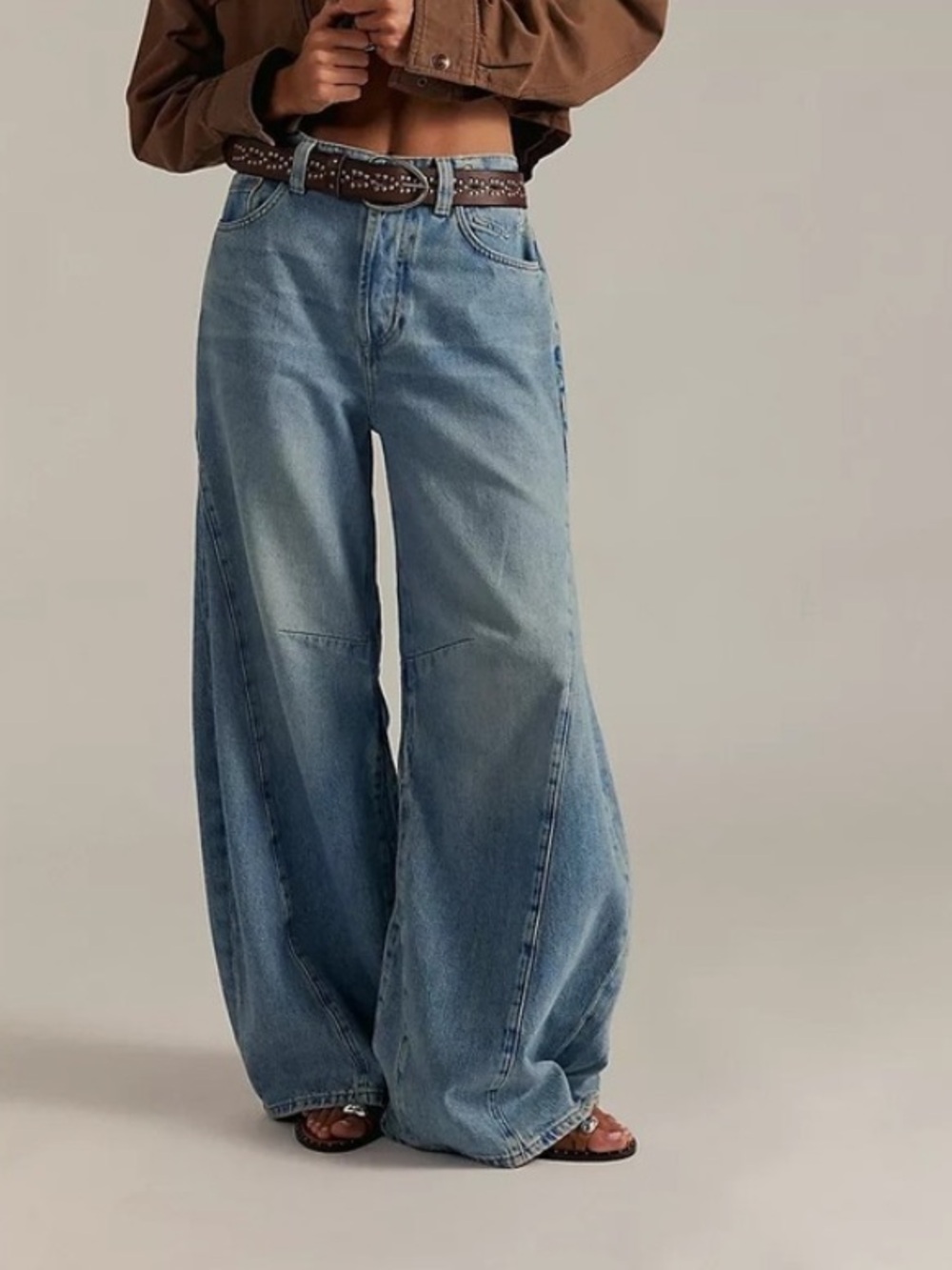We The Free Eden Slouchy Wide Leg Jeans Cotton Stretch Size 29